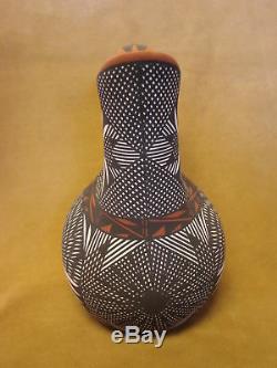 Native American Acoma Indian Pottery Hand Painted Wedding Vase by Jay Vallo PT00