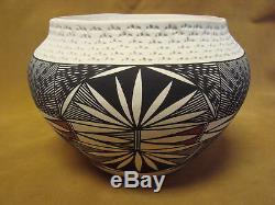 Native American Acoma Indian Pottery Handmade & Painted Pot by Poncho