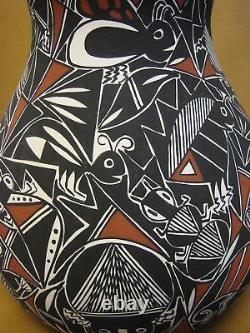 Native American Acoma Nature Pot Hand Painted by C. Estevan