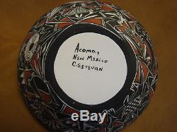 Native American Acoma Nature Pot Hand Painted by C. Estevan