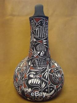 Native American Acoma Nature Wedding Vase Hand Painted by C. Estevan