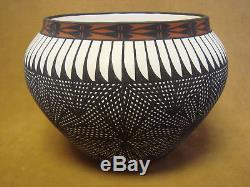 Native American Acoma Pottery Hand Painted Pot by Jay Vallo! Fine Line