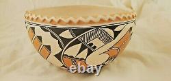 Native American Acoma Pottery Polychrome Bowl