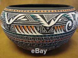 Native American Acoma Pueblo Hand Etched Pot by RLN Garcia