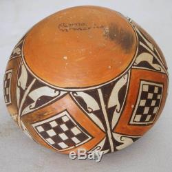 Native American Acoma Pueblo Polychrome Pottery Olla Bowl c. 1920