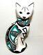 Native American Acoma Pueblo Pottery Cat Signed S Chino Figurine