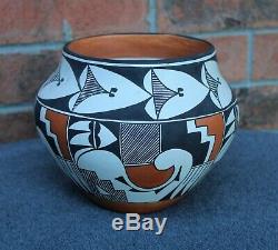 Native American Acoma Pueblo Pottery Polychrome Olla signed Tena Garcia