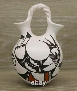 Native American Acoma Pueblo Pottery Polychrome Wedding Vase By Mary Ann Hampton