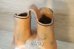Native American Art Pottery Jicarilla Apache Micaceous Clay Wedding Vase Signed