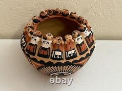 Native American Caroline Sando Jemez Pueblo Pottery Friendship Vase / Bowl