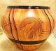 Native American Dwayne Blackhorse Handmade Pottery Wolf Design Extra Large Bowl