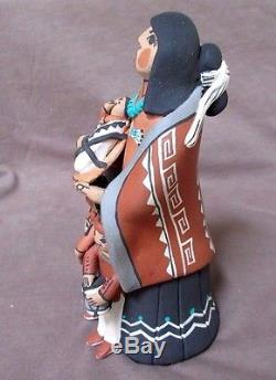 Native American Hand Coiled Jemez Pottery Storyteller by CL Gachupin P0053
