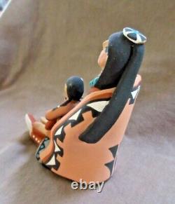 Native American Hand Coiled Jemez Pottery Storyteller by C Lucero Gachupin PO216