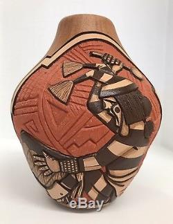 Native American Hand Made Hopi Pottery With Beautiful Design