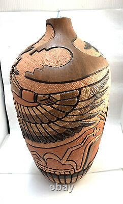 Native American Handmade Hopi Eagle Pottery Design