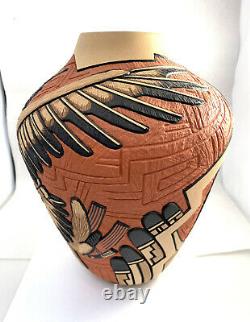 Native American Handmade Hopi Eagle Pottery Design