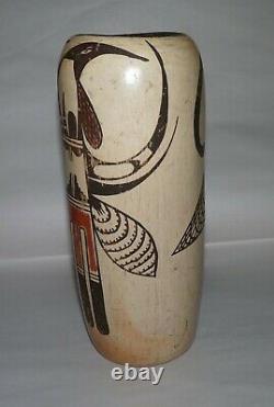 Native American, Hopi Cylinder Pot, Canister, Eagle, c. 1920-1930. Estate