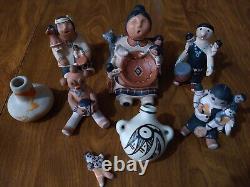 Native American Hopi Indian 8 Piece Pottery Set
