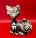 Native American Horsehair Navajo Pottery Cat With Turquoise Tom Vail