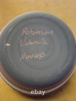 Native American Indian Hand Etched Pot by Robinson & Valencia