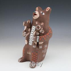 Native American Jemez Pottery Bear Storyteller By Robert Fragua