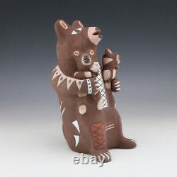 Native American Jemez Pottery Bear Storyteller By Robert Fragua