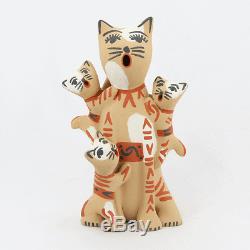 Native American Jemez Pottery Cat Storyteller By Bonnie Fragua