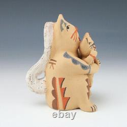 Native American Jemez Pottery Cat Storyteller By Emily Fragua Tsosie