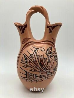 Native American Jemez Pottery LARGE Wedding Vase Clara Gachupin Walatowa
