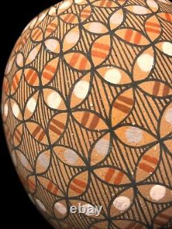 Native American Jemez Pottery Pueblo Hand Coiled Seed Pot by Sabaquie 5 Tall