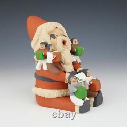 Native American Jemez Pottery Santa Claus Storyteller By Deborah Loretto Sandia