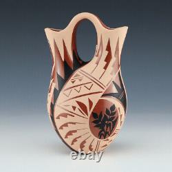 Native American Jemez Pottery Wedding Vase By Geraldine Sandia