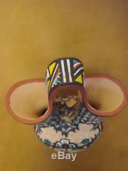 Native American Jemez Pueblo Pottery Clay Hummingbird Wedding Vase