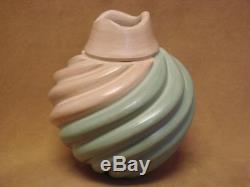 Native American Jemez Pueblo Pottery Clay Swirl Vase by Emma Yepa! Pot