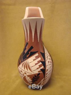 Native American Jemez Pueblo Pottery Clay Wedding Vase by G. Sandia