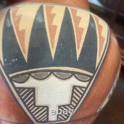 Native American Jemez Pueblo Pottery Vase B. Gachupin With Cornstalk
