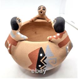 Native American Jemez Storyteller Friendship Bowl Pottery F Fragua Collectible