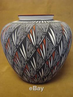 Native American Laguna Fine Line Pot Hand Painted by Debra Waconda! Fine Line