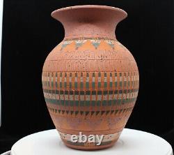 Native American Large Pot with Terracotta Flared Neck by Elaine Begay, Navajo