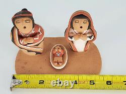 Native American Nativity Scene Jemez Pueblo Handmade Signed A. Loretto Pottery