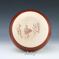 Native American Navajo Buffalo Pottery Vase By Antionette Sherman