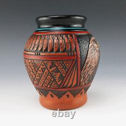 Native American Navajo Eagle Pottery Vase By Arnold Brown Navajo