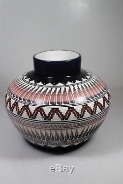 Native American Navajo Hand Etched and Painted Pottery