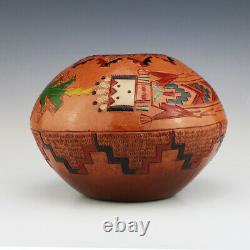 Native American Navajo Pottery Seed Pot By Irene & Ken White