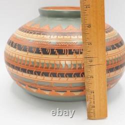 Native American Navajo Pottery Vase by Rosalyn John Signed Ya'Na'Bah
