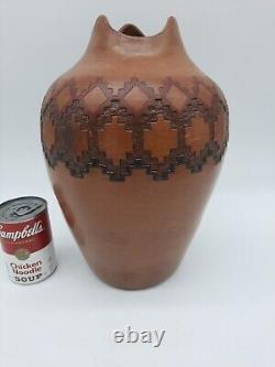 Native American Pitch Pottery Navajo Pot Vase Huge 13 Rug by Lorraine Williams