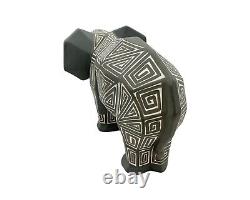 Native American Pottery Acoma Elephant Sculpture Hand Painted Home Decor SC