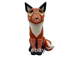 Native American Pottery Acoma Fox Sculpture Hand Painted Home Decor Vase Chino