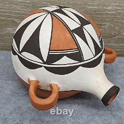 Native American Pottery Acoma Hand Coiled Polychrome Canteen