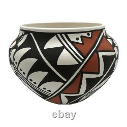 Native American Pottery Acoma Handmade Stunning Work Beautiful Vase Joe Enoch